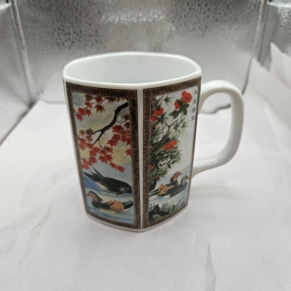 Vintage Seizan Fine China Mug with Loons Nature Scene